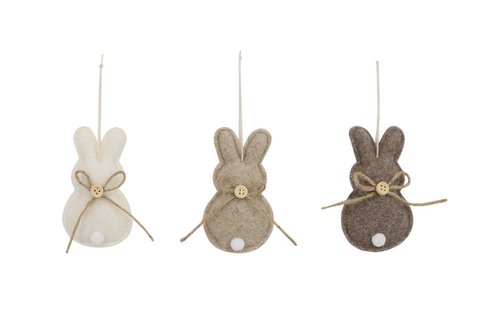 Filz-Hasenfeder 10 cm 3 sort. Isabelle Rose