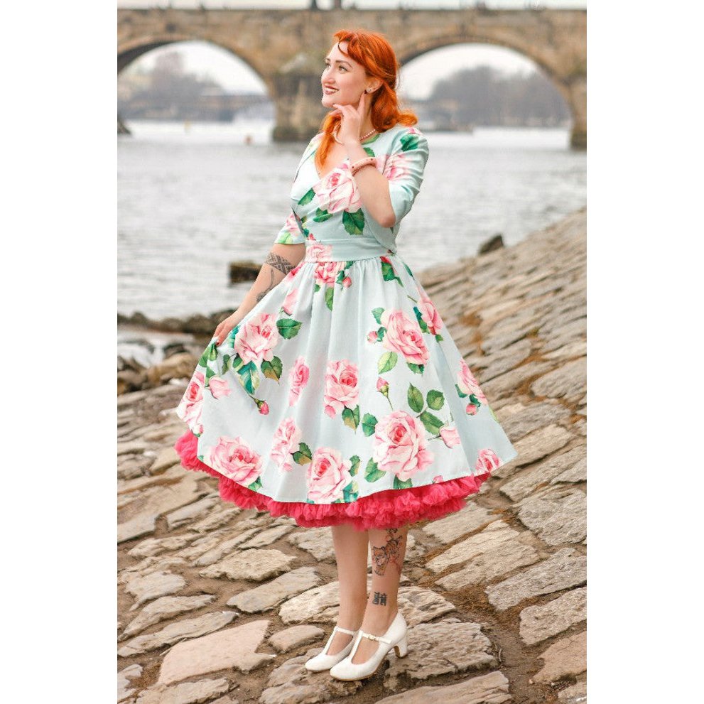 EU BOCK LISETTE BEX BLEU BLEUR TROIS SIRTER SHEEVE ROSE ROSE PRINT BOLERO