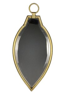 Spiegeltropfen schmal mit großem Ring goldfarben