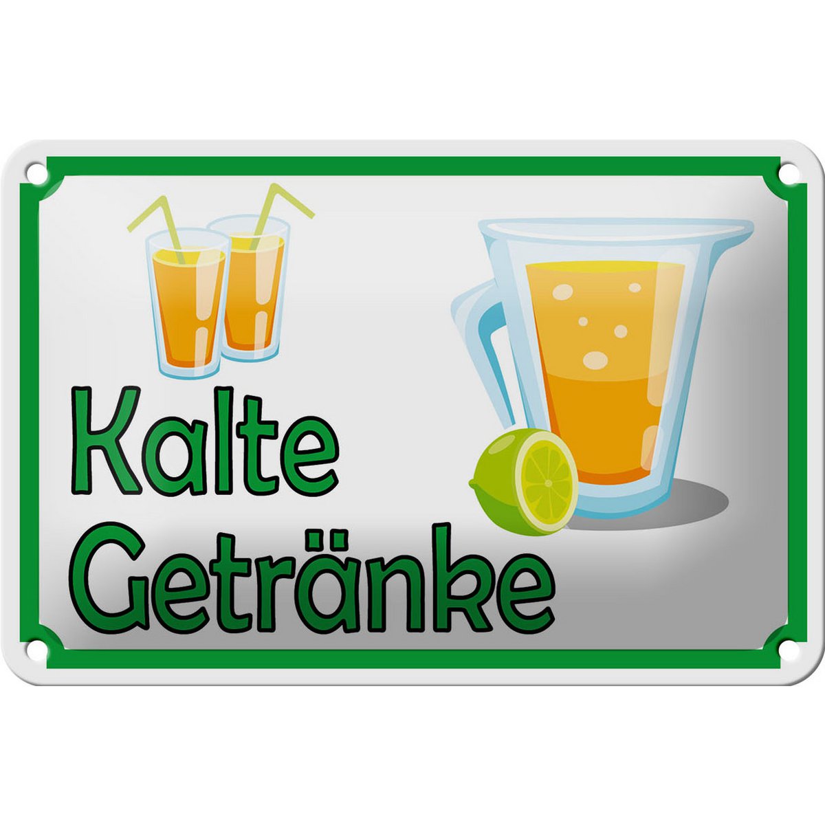 Tin sign notice 18x12cm cold drinks sale decoration