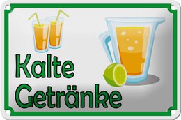 Tin sign notice 18x12cm cold drinks sale decoration