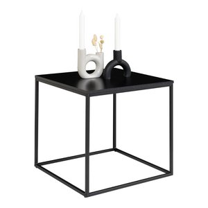 Vita Side Table - Steel, Particle Board, Melamine Foil, Black - 45x45x45 cm