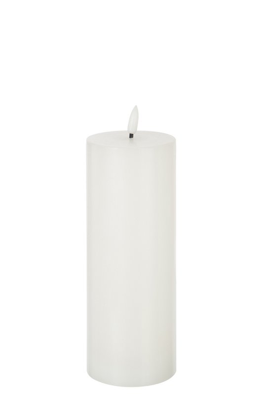J-Line cylinder candle - white - large - LED lights