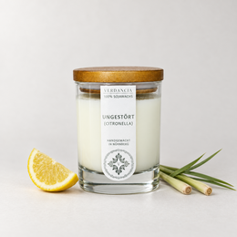 Uforstyrret (Citronella) | Duftlys sojavoks - citronella - mod myg - frisk citrusduft - udendørs lys