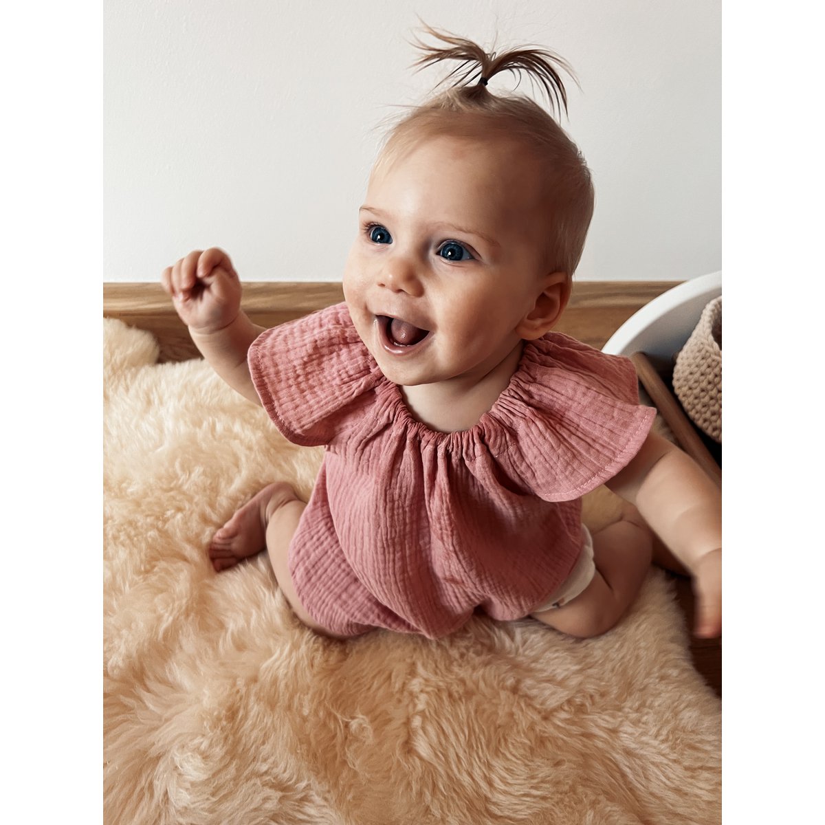 Roze engel mouw mousseline zomer top baby peuter