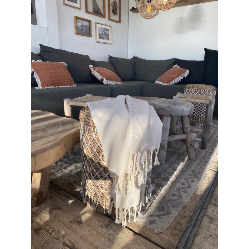 Serviette de Hammam Fouta Cercles - Sable - 100x200cm