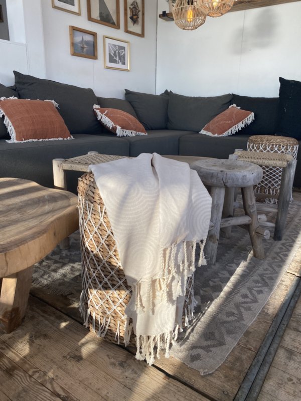 Hammam Håndklæde Fouta Circles - Sand - 100x200cm