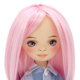 Zacht speelgoed, lieve zussen - Billie in een geruite shirt + bonusaccessoires set (35 cm)