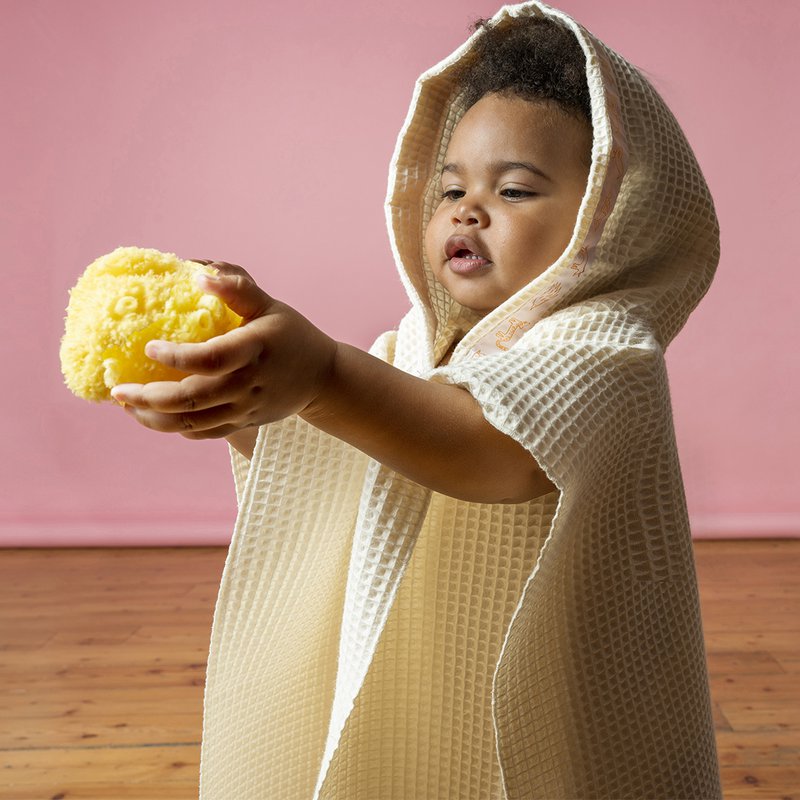 Witte honingraat babybadponcho