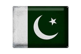 Tin Sign Flag Pakistan 40x30cm Flag Pakistan Vintage