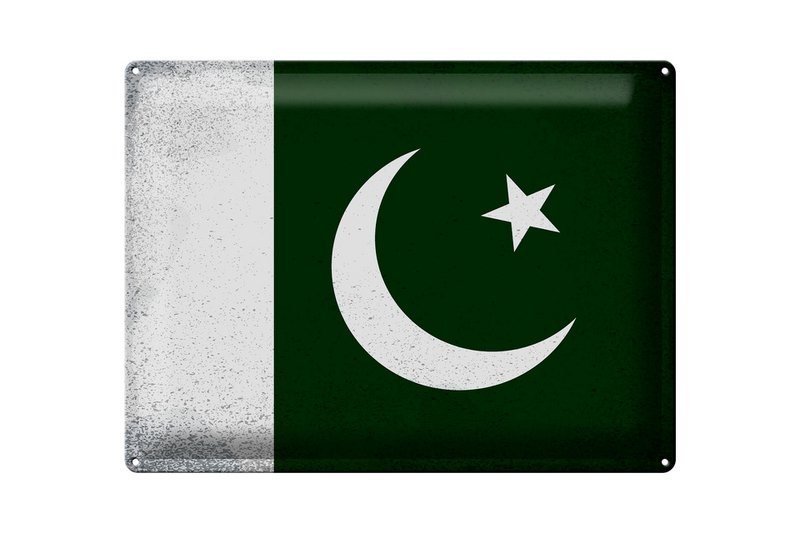 Tin Sign Flag Pakistan 40x30cm Flag Pakistan Vintage