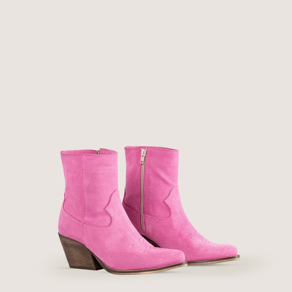 Janice Fucsia Texan Ankle Boots