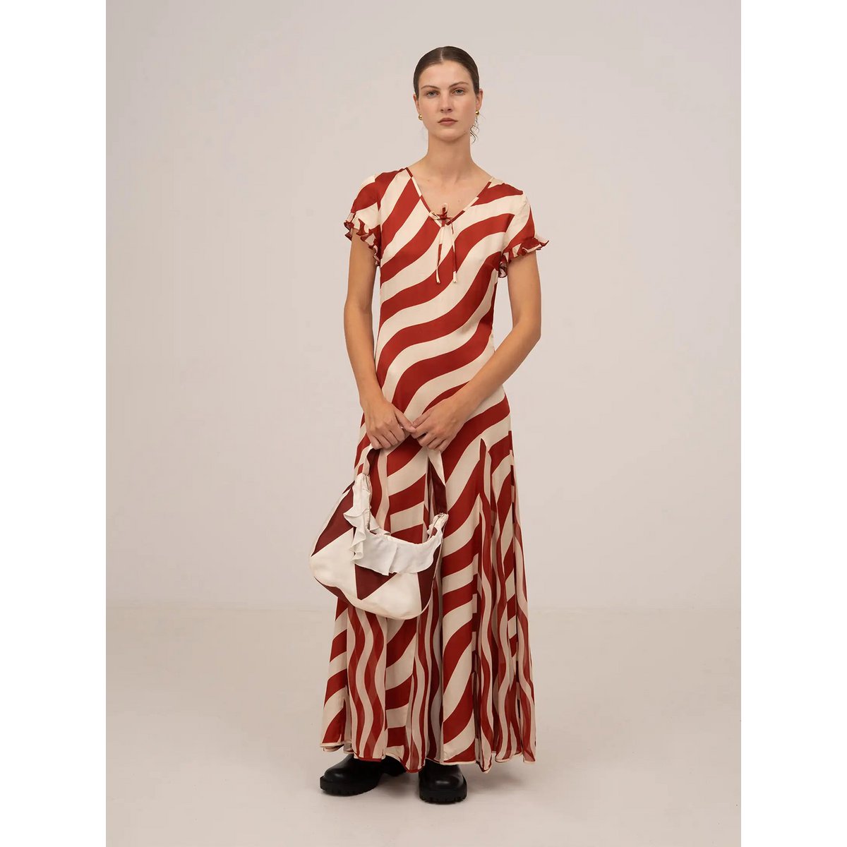 Robe longue rouge rayée Candycane