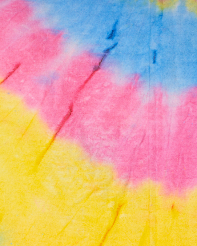 HANDDOEK TO GO TIE DYE Strandlaken 180x100 cm | Sneldrogende zwembadhanddoek | Blauw / Geel | met geschenkdoos