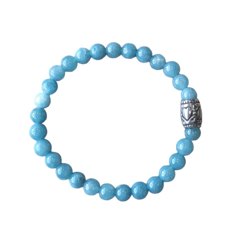 Women's bracelet Aquamarine with basic bead