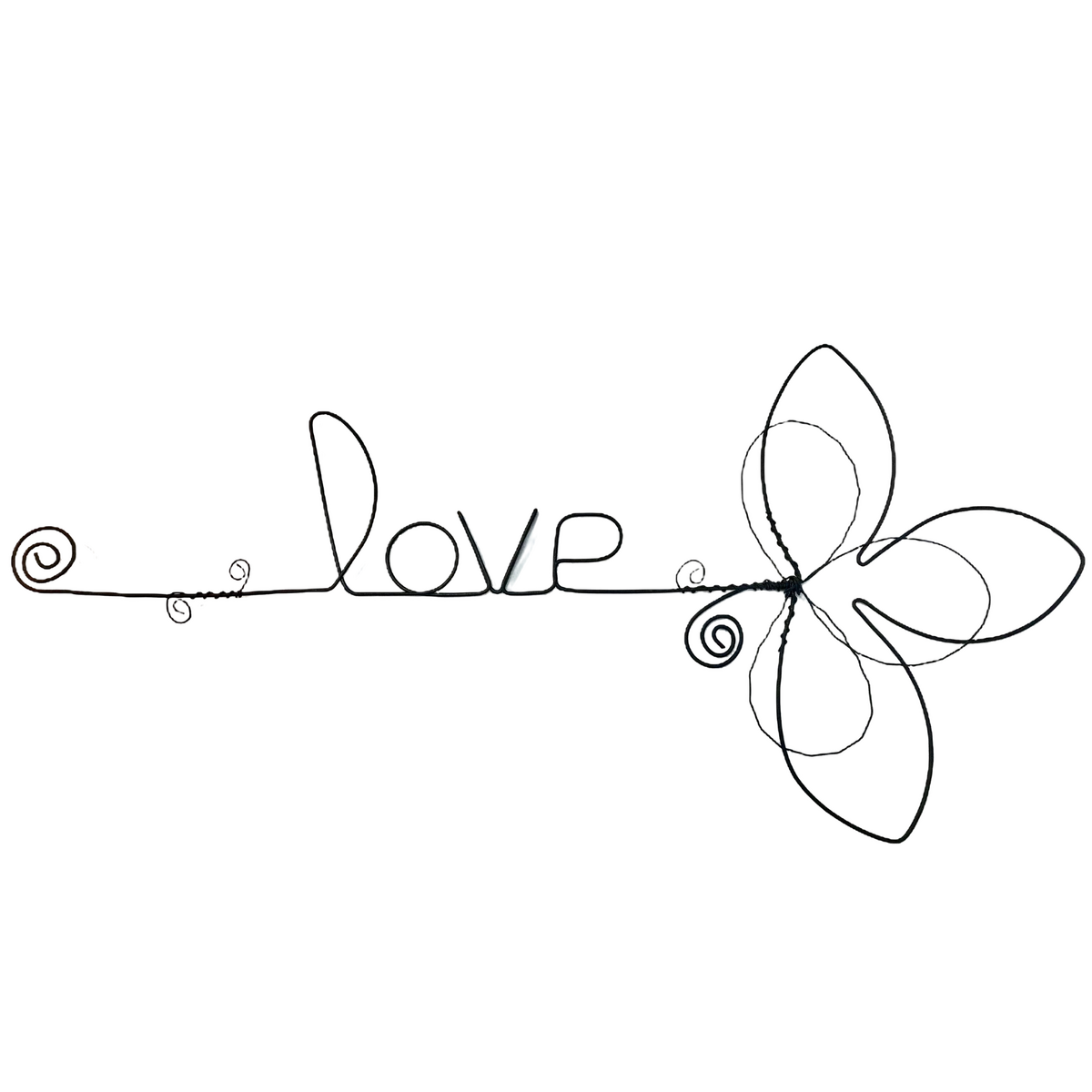 Fleur de Lys - „Love” - Dekoracja ścienna z drutu