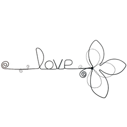 Fleur de Lys - "Love" - ​​Wire wall decoration