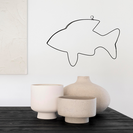  Wire fish silhouette wall art decoration, minimalist line drawing, metal wall hanging, fish shape wall decor