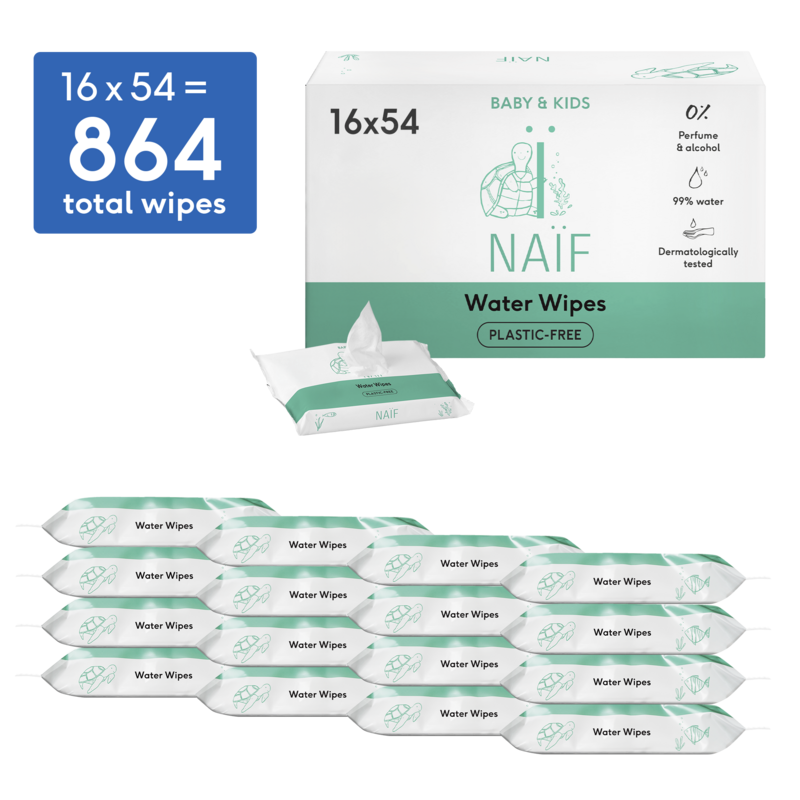 Naïf Plasticvrije Billendoekjes voor Baby & Kids 16 packs