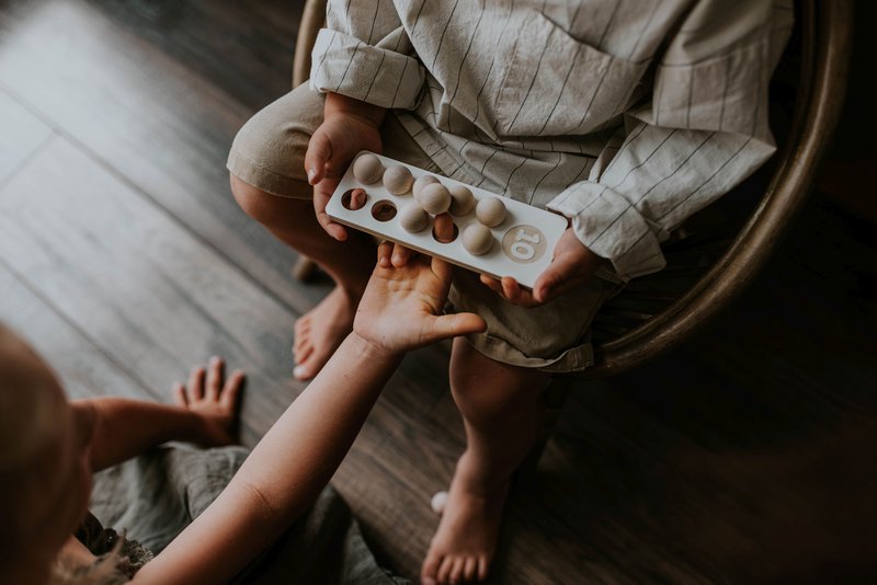 Tal til at lære at tælle, træklodser, montessori
