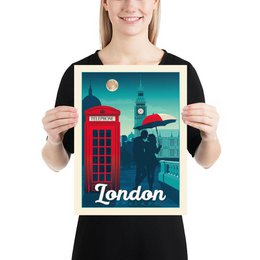 Vintage London Poster | Premium Poster City London Großbritannien