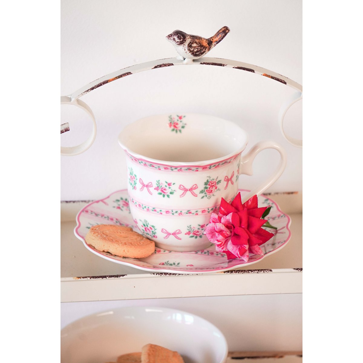 Porcelain cup & saucer Ribbon Isabelle Rose
