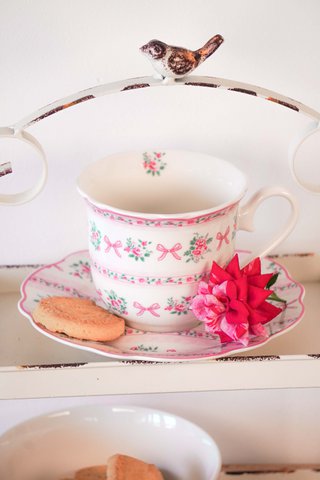 Porzellantasse und Untertasse Ribbon Isabelle Rose