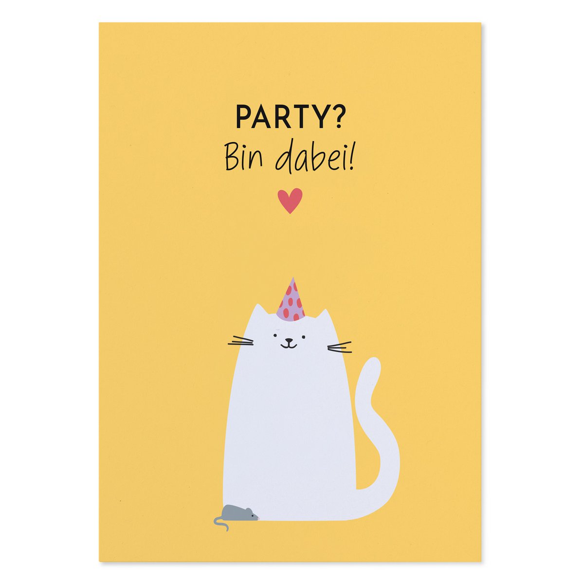 Biglietto d'auguri per gatti divertenti: festa? Sono lì!