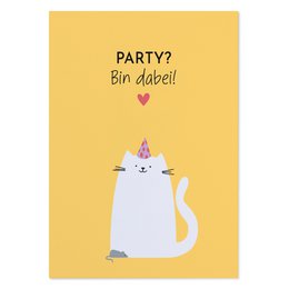 Sjovt kat fødselsdagskort – fest? Jeg er der!