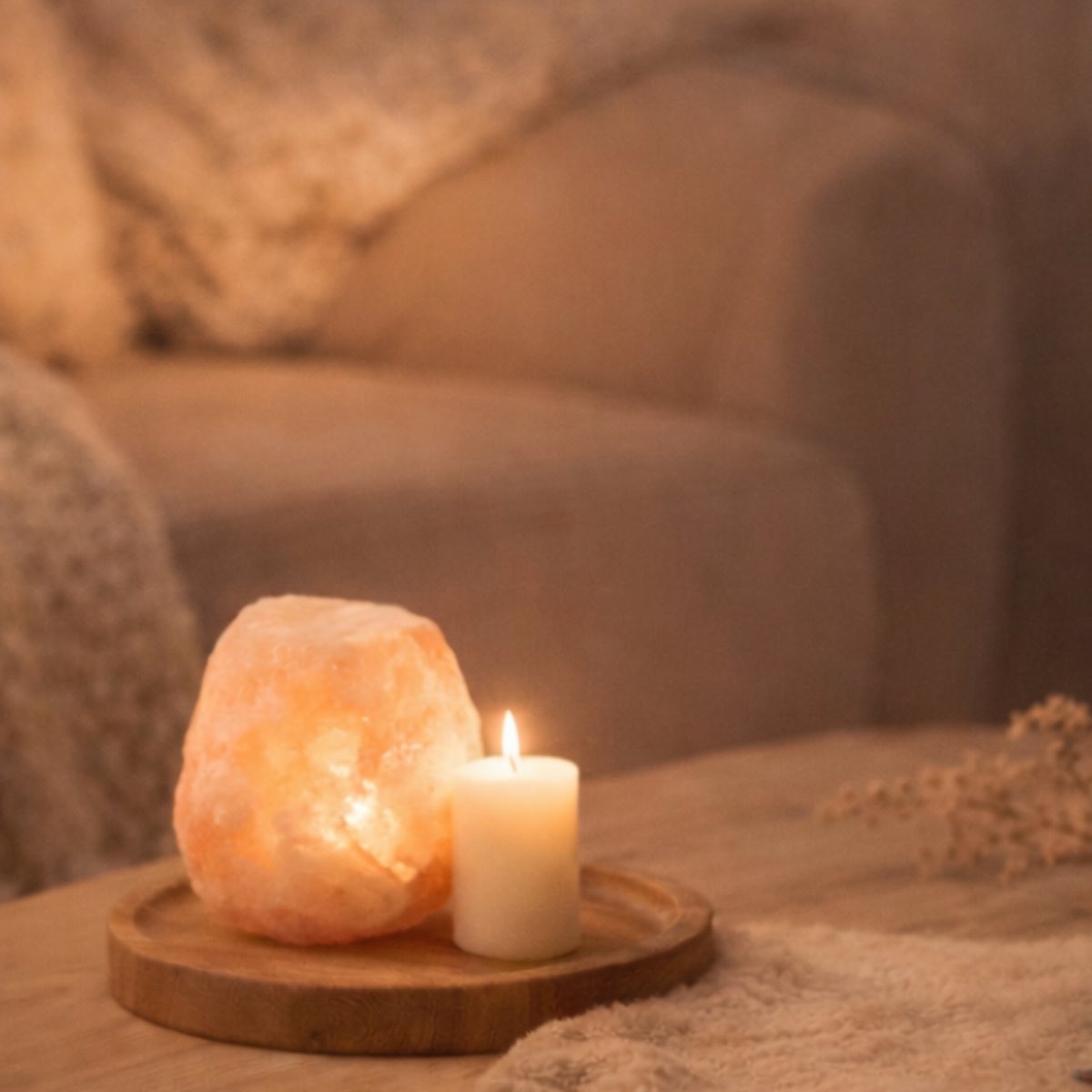 Himalayan salt candle holder - For CHAUTER CHAUTER - RADS 500G format - Gift idea - Original decoration object
