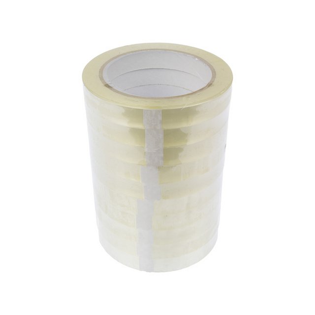 Cinta adhesiva Raadhuis 15 mm x 66 m PP transparente retráctil de 10 rollos de bajo ruido