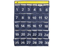 A black and yellow organizer with numbered compartments, suitable for storing and organizing various items.