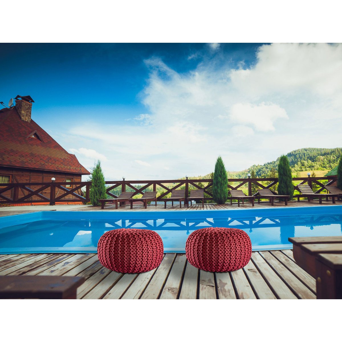 Pouf Outdoor Ø55cm stoel Pouf Terrace Pool Garden