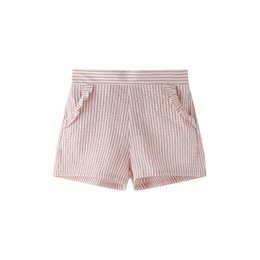  Pink and white striped girls' shorts with pockets, suitable for ages 3-9.