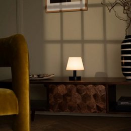 Teddy zwarte houten oplaadbare tafellamp