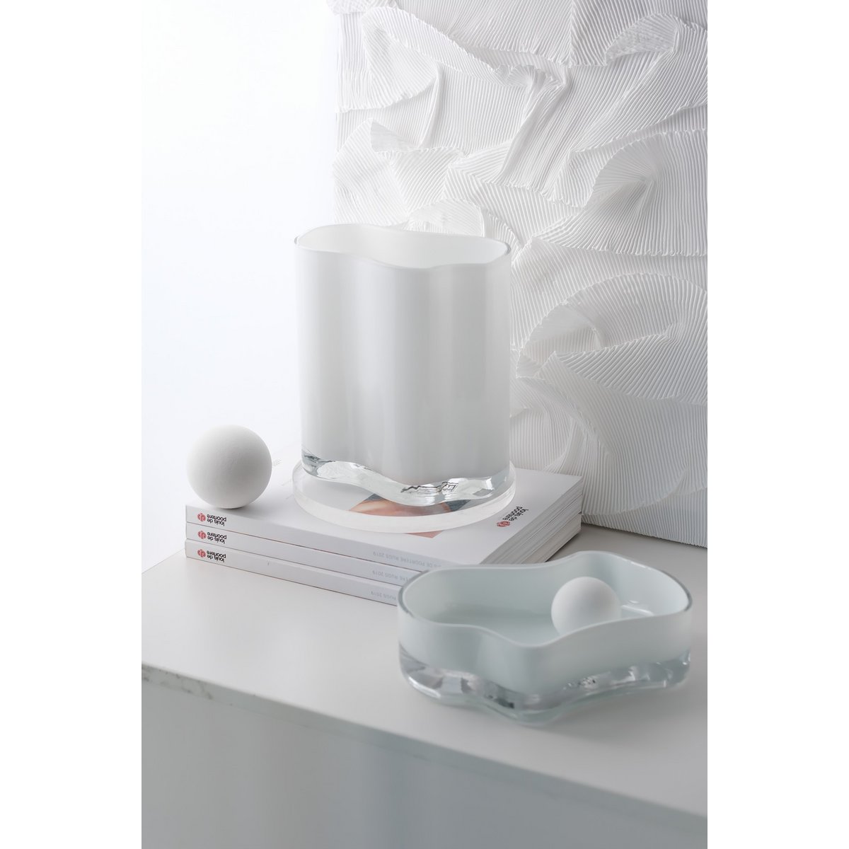 New modern design vase inspired by CORAL and Aalto, middle size, COR20WH