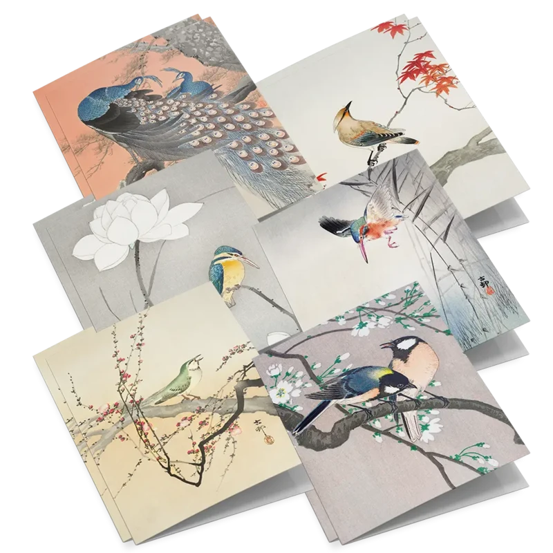 Grußkarten-Set Vogeldrucke