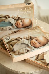 APOLLO Babydecke – 100 % Merinowolle – Taupe