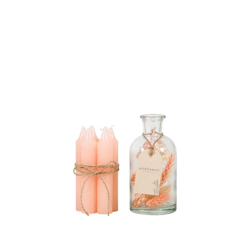 Vase de luminosité avec sac cadeau blush