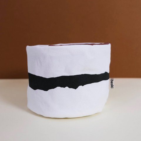 Plant Basket - Planter - Bio Cotton - Ivory Botanic Black