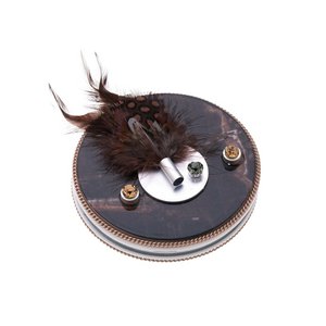 Make-Up Spiegel-Echtfeder-bunte Strass