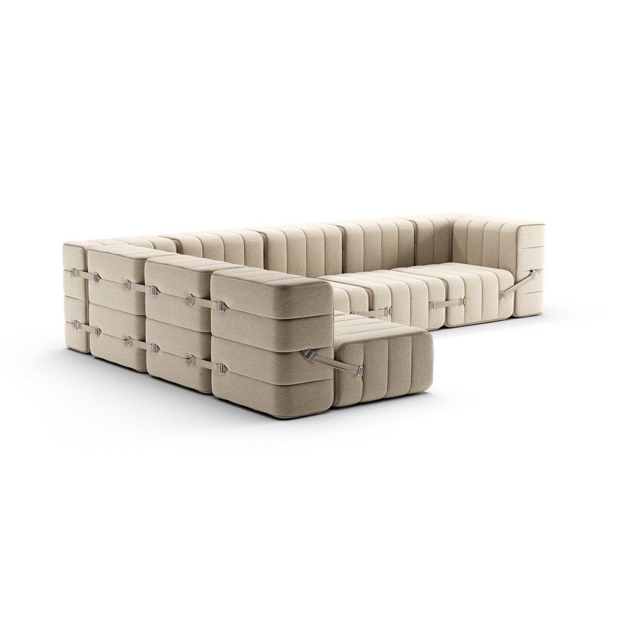 Curt-Set 15 - e.g. Flexible U-shaped sofa - Jet - 9110 (Grey / Beige)
