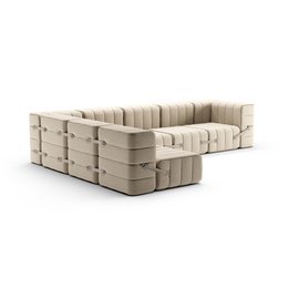Curt-Set 15 - e.g. Flexible U-shaped sofa - Jet - 9110 (Grey / Beige)