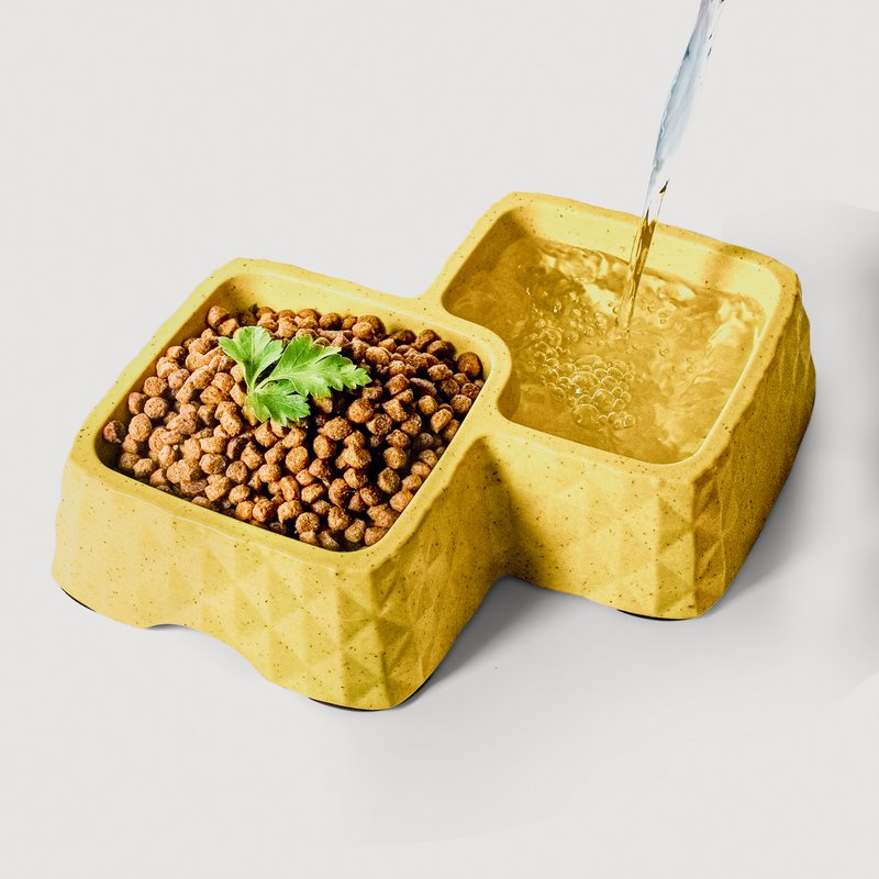 Ne & No® Bamboo Double Bowl para gatos y perros