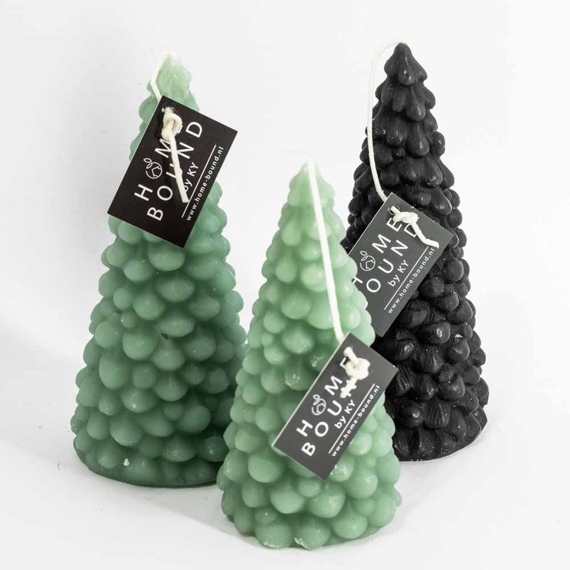 Black Christmas tree candle