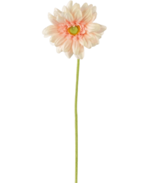 Soft pink artificial gerbera flower, 47 cm tall, with vibrant orange center.