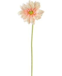 Soft pink artificial gerbera flower, 47 cm tall, with vibrant orange center.