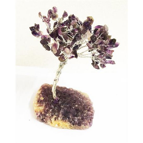 Gem Tree with Amethyst 100 Bds with Amethyst Cluster