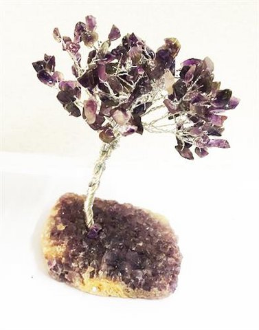 Gem Tree with Amethyst 100 Bds with Amethyst Cluster