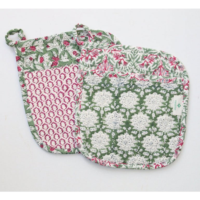 Topflappen | Roza Green 2er-Set